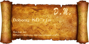 Dobosy Mária névjegykártya